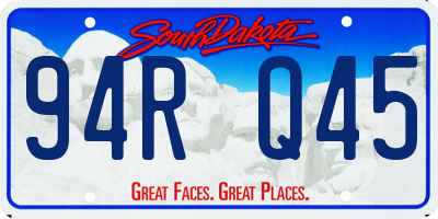 SD license plate 94RQ45