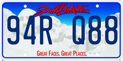 SD license plate 94RQ88