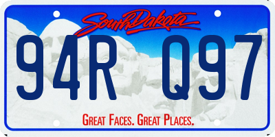 SD license plate 94RQ97