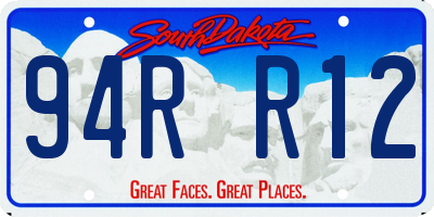 SD license plate 94RR12