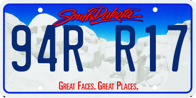 SD license plate 94RR17