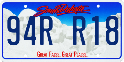 SD license plate 94RR18