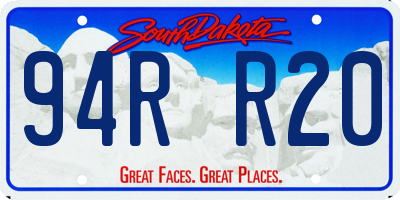 SD license plate 94RR20