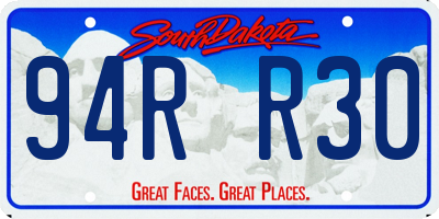 SD license plate 94RR30