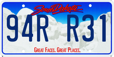 SD license plate 94RR31