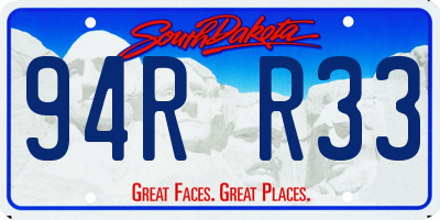 SD license plate 94RR33