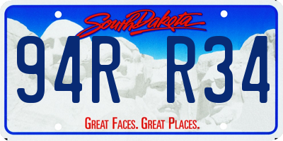 SD license plate 94RR34