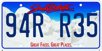 SD license plate 94RR35