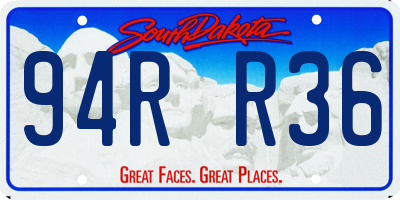 SD license plate 94RR36