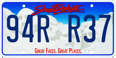 SD license plate 94RR37