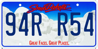 SD license plate 94RR54