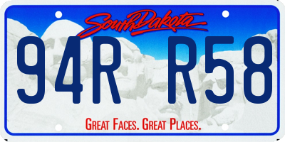 SD license plate 94RR58