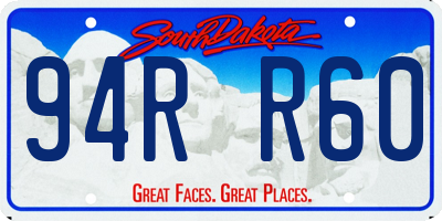 SD license plate 94RR60