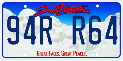SD license plate 94RR64