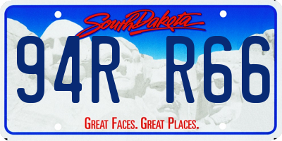 SD license plate 94RR66