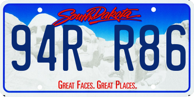 SD license plate 94RR86