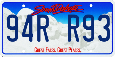 SD license plate 94RR93