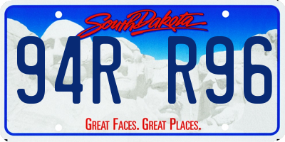SD license plate 94RR96