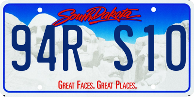 SD license plate 94RS10