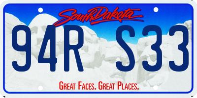 SD license plate 94RS33