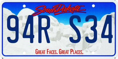 SD license plate 94RS34