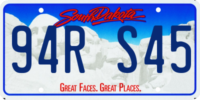 SD license plate 94RS45