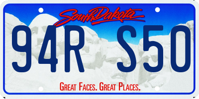 SD license plate 94RS50