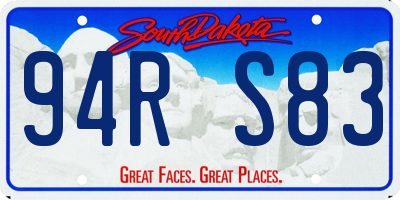 SD license plate 94RS83