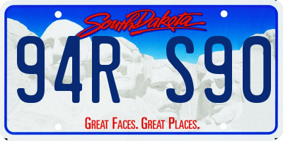 SD license plate 94RS90