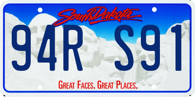 SD license plate 94RS91