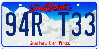 SD license plate 94RT33