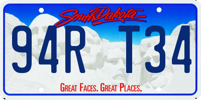 SD license plate 94RT34