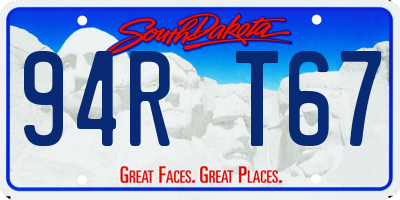 SD license plate 94RT67