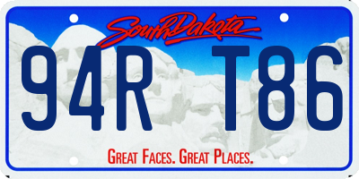 SD license plate 94RT86