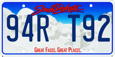 SD license plate 94RT92