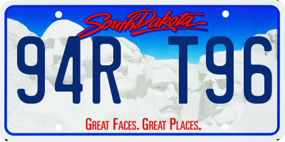 SD license plate 94RT96