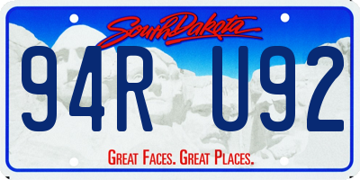 SD license plate 94RU92