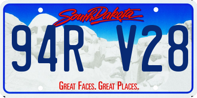 SD license plate 94RV28