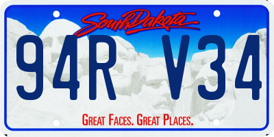 SD license plate 94RV34