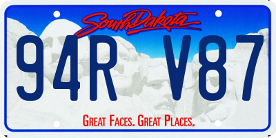 SD license plate 94RV87