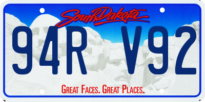 SD license plate 94RV92