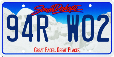 SD license plate 94RW02