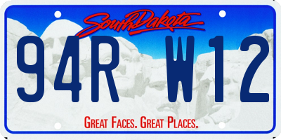 SD license plate 94RW12