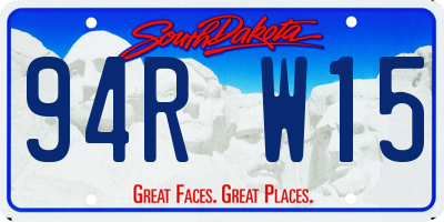 SD license plate 94RW15