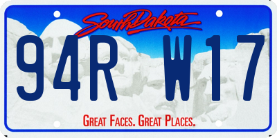 SD license plate 94RW17