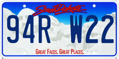 SD license plate 94RW22