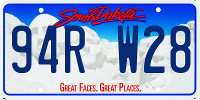 SD license plate 94RW28