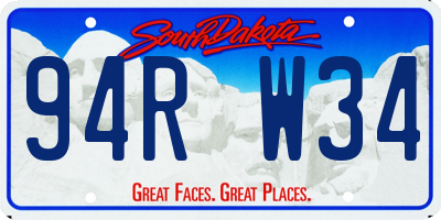 SD license plate 94RW34