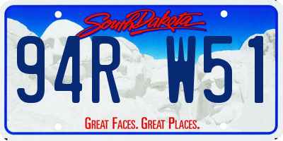 SD license plate 94RW51