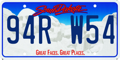 SD license plate 94RW54